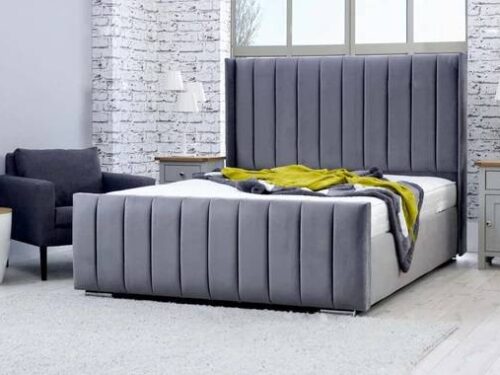 Sapphire Winged Upholstered Bed Frame